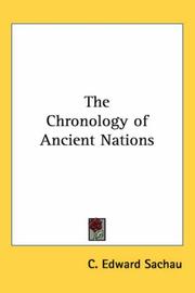 Cover of: The Chronology Of Ancient Nations by Edward C. Sachau