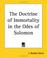 Cover of: The Doctrine Of Immortality In The Odes Of Solomon