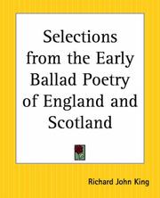 Cover of: Selections From The Early Ballad Poetry Of England And Scotland