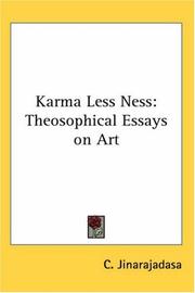 Cover of: Karma Less Ness: Theosophical Essays on Art