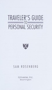 Cover of: Traveler's Guide to Personal Security
