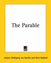 Cover of: The Parable by Johann Wolfgang von Goethe