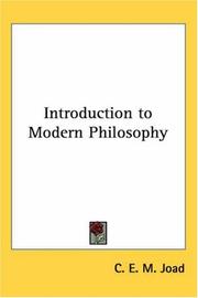 Cover of: Introduction to Modern Philosophy