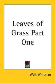 Cover of: Leaves of Grass Part One by Walt Whitman