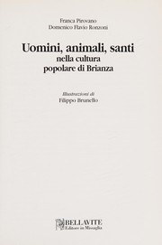 Uomini, animali, santi nella cultura popolare di Brianza by Franca Pirovano