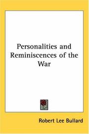 Cover of: Personalities and Reminiscences of the War