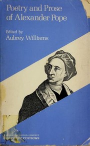 Cover of: Poetry and prose of Alexander Pope by Alexander Pope