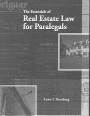 Cover of: The essentials of real estate law for paralegals