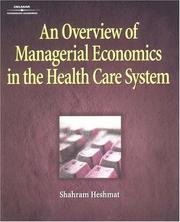 Cover of: An  overview of managerial economics in the health care system