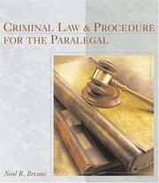 Cover of: Criminal Law and Procedure for the Paralegal