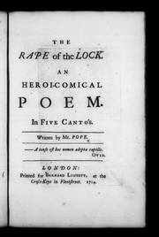 Cover of: The rape of the lock by Alexander Pope
