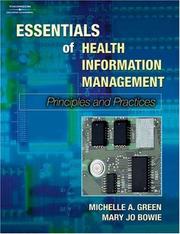 Cover of: Essentials of health information management: principles and practices