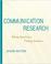 Cover of: Communication research