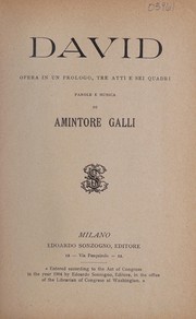 Cover of: David by Amintore Galli