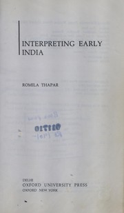 Cover of: Interpreting early India