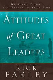 Cover of: Attitudes of Great Leaders: Bringing down the Giants in Your Life