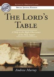 Cover of: The Lord's Table by Andrew Murray, Andrew Murray