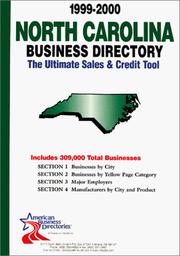 Cover of: 1999-2000 North Carolina Business Directory by infoUSA Inc.