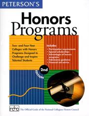 Cover of: Peterson's honors programs: the official guide of the National Collegiate Honors Council.
