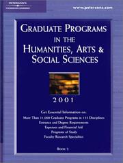 Cover of: Peterson's Graduate Programs in the Humanities, Arts & Social Sciences 2001