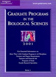 Cover of: Peterson's Graduate Programs in the Biological Sciences 2001