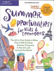 Cover of: Peterson's Summer Opportunities for Kids and Teenagers 2001 (Summer Opportunities for Kids and Teenagers, 2001)