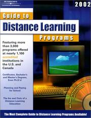 Cover of: Distance Learning Programs 2002 by Peterson's