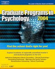 Cover of: Graduate Programs in Psychology, 2004