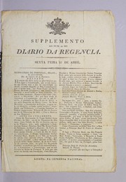 Cover of: Supplemento ao num. 99 do Diario da regencia: Sexta feira 27 de abril..