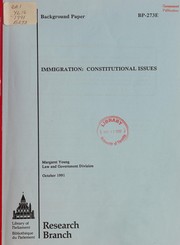 Cover of: Immigration : constitutional issues