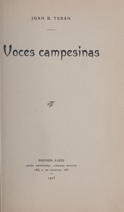 Cover of: Voces campesinas