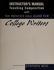 Cover of: Instructor's Manual: Teaching composition with the Prentice Hall guide for college writers