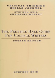 Cover of: Critical thinking skills journal: The Prentice Hall guide for college writers