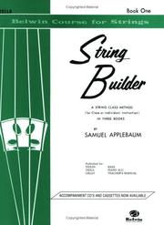 Cover of: Stringbuilder Book 1 for Cello (Belwin Course for Strings) by Samuel Applebaum
