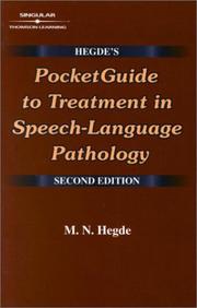 Cover of: Hegde's Pocketguide to Treatment in Speech-Language Pathology by M. N. Hegde