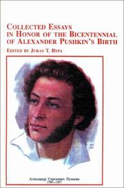 Cover of: Collected essays in honor of the bicentennial of Alexander Pushkin's birth