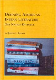 Cover of: Defining American Indian literature by Robert L. Berner