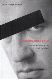 Cover of: Judging obscenity: a critical history of expert evidence