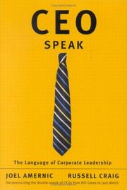 Cover of: Ceo-Speak: The Language of Corporate Leadership