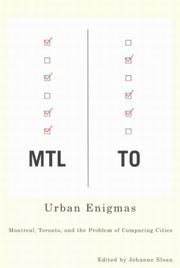 Cover of: Urban Enigmas: Montreal, Toronto, and the Problem of Comparing Cities (Carleton Contemporary)