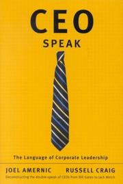 Cover of: CEO-Speak: The Language of Corporate Leadership