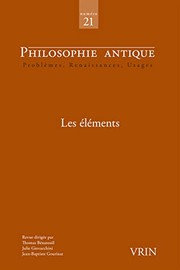 Cover of: Elements by Mathilde Bremond, Francesco Fronterotta, Xavier Gheerbrant, Roberto Granieri, Fabienne Jourdan