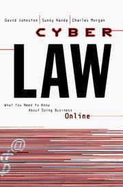 Cover of: Cyberlaw: what you need to know about doing business online
