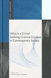 Cover of: What is a crime? by edited by the Law Commission of Canada.