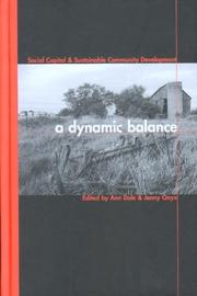 Cover of: A Dynamic Balance: Social Capital And Sustainable Community Development (Sustainability and the Environment)
