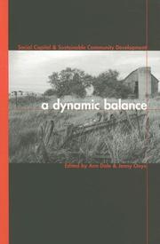 Cover of: A Dynamic Balance: Social Capital And Sustainable Community Development (Sustainability and the Environment)