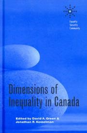 Cover of: Dimensions of Inequality in Canada