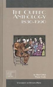 Cover of: The Quebec Anthology: 1830-1990