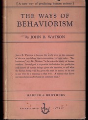 Cover of: The ways of behaviorism