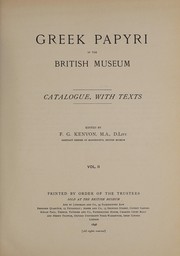 Cover of: Greek papyri in the British Museum by British Museum